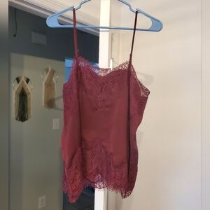Storia Burgundy Satin Lace Camisole